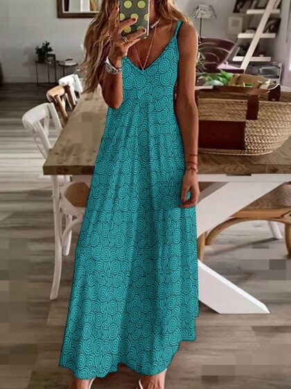 Teal Boho Maxi Dress