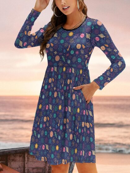 Terra Outer Space Empire Waist Dress