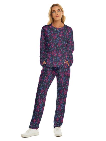 Ladies Pajama Set, Floral Batik