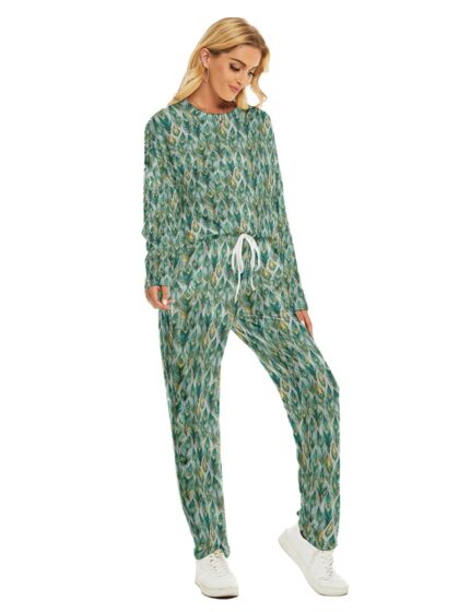 Ladies Pajama Set, design “Peacock Feather”