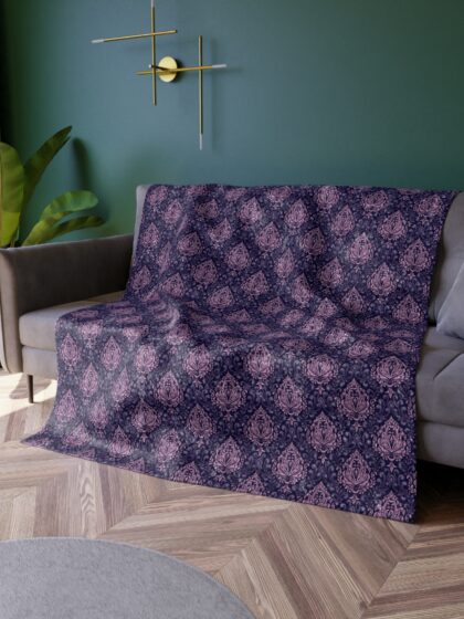 Regal Purple Crushed Velvet Blanket