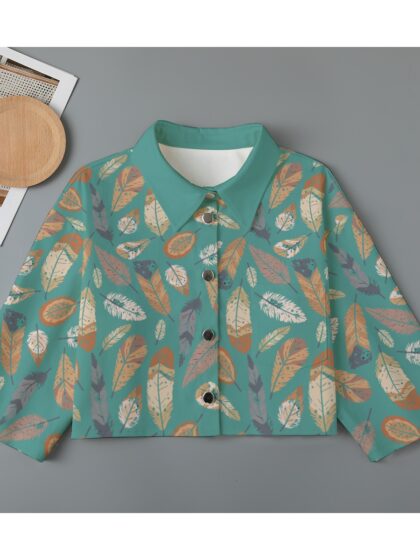 Boho Feather Women's Cropped Jacket