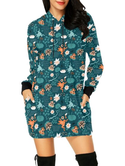 Hoodie Mini Dress, Lily Pond