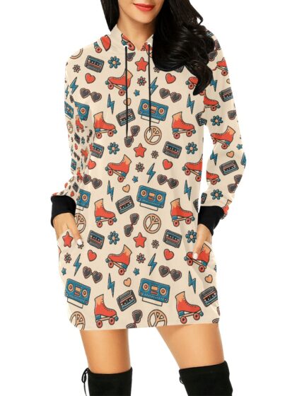 Hoodie Mini Dress, Retro Disco