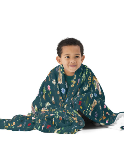 Throw Blanket, Magical Potions, Teal