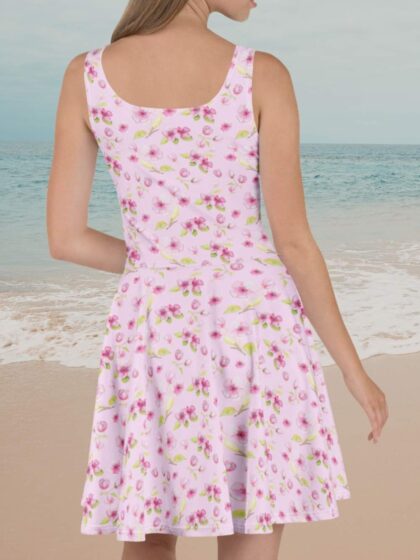 Dainty Cherry Blossoms Skater Dress