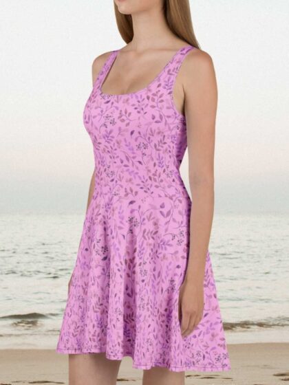 Pink Botanical Skater Dress