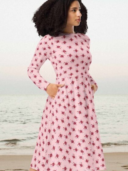 Vintage Rose Midi Dress