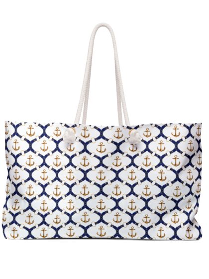 Nautical Gold Anchor Weekender Bag
