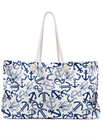 Blue Anchors Nautical Weekender Bag