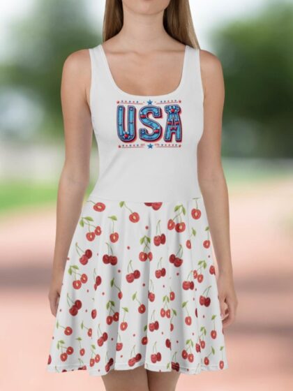 USA Cherry Skater Dress