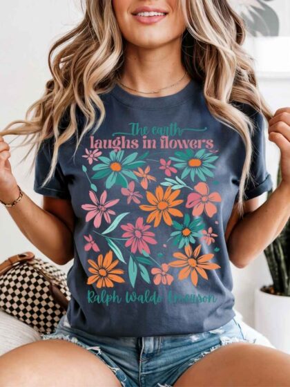 Retro Tee, Earth Laughs In Flowers Comfort Colors T-shirt