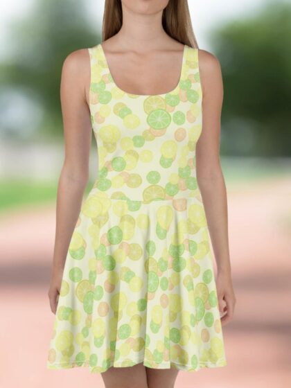 Lemon Skater Dress