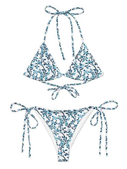 Light Blue Botanical String Bikini