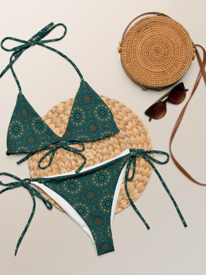 Boho Teal String Bikini