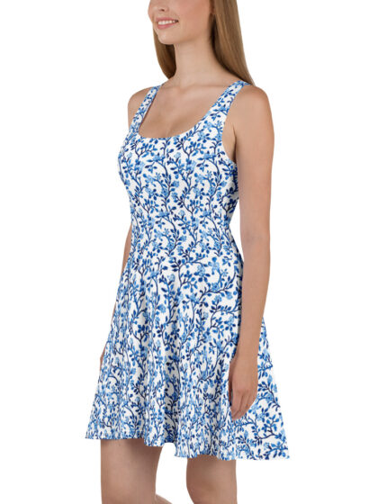 Toile De Jouy Blue Floral Dress