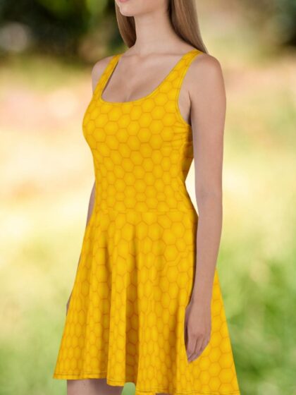 Queen Bee Yellow Skater Dress