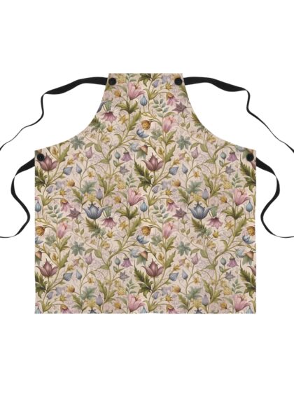 Floral Patterned Apron for Baking, Gardening Apron