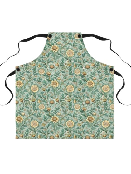 Floral Patterned Apron for Cooking, Baking, Crafting