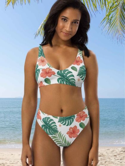 Tropical High-Waisted Bikini