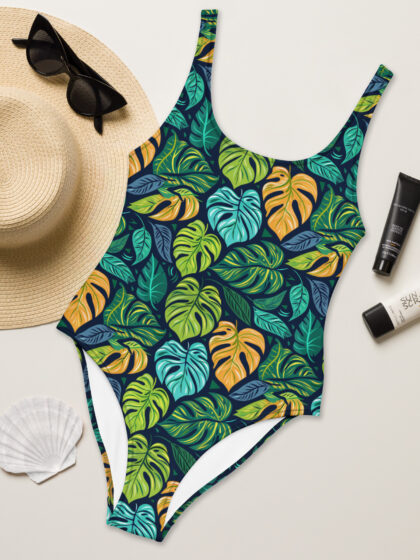 Tropical Leaf One-Piece Swimsuit