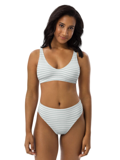 Nautical Stripes High-Waisted Bikini